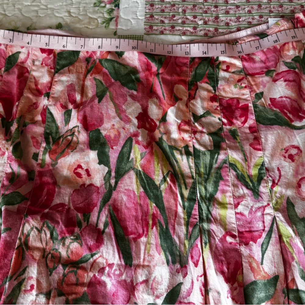 Floral Pink and Green Skirt
